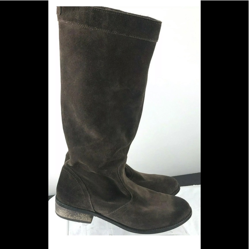 Brown Suede Knee-High Boots